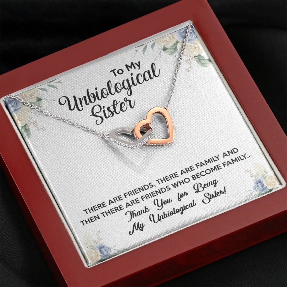To My Unbiological Sister Necklace with a Message Card