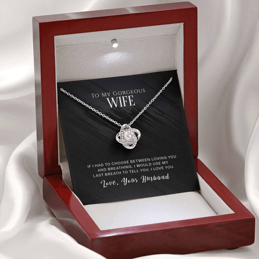 To My Wife, Love Knot Necklace, Gift for Wife