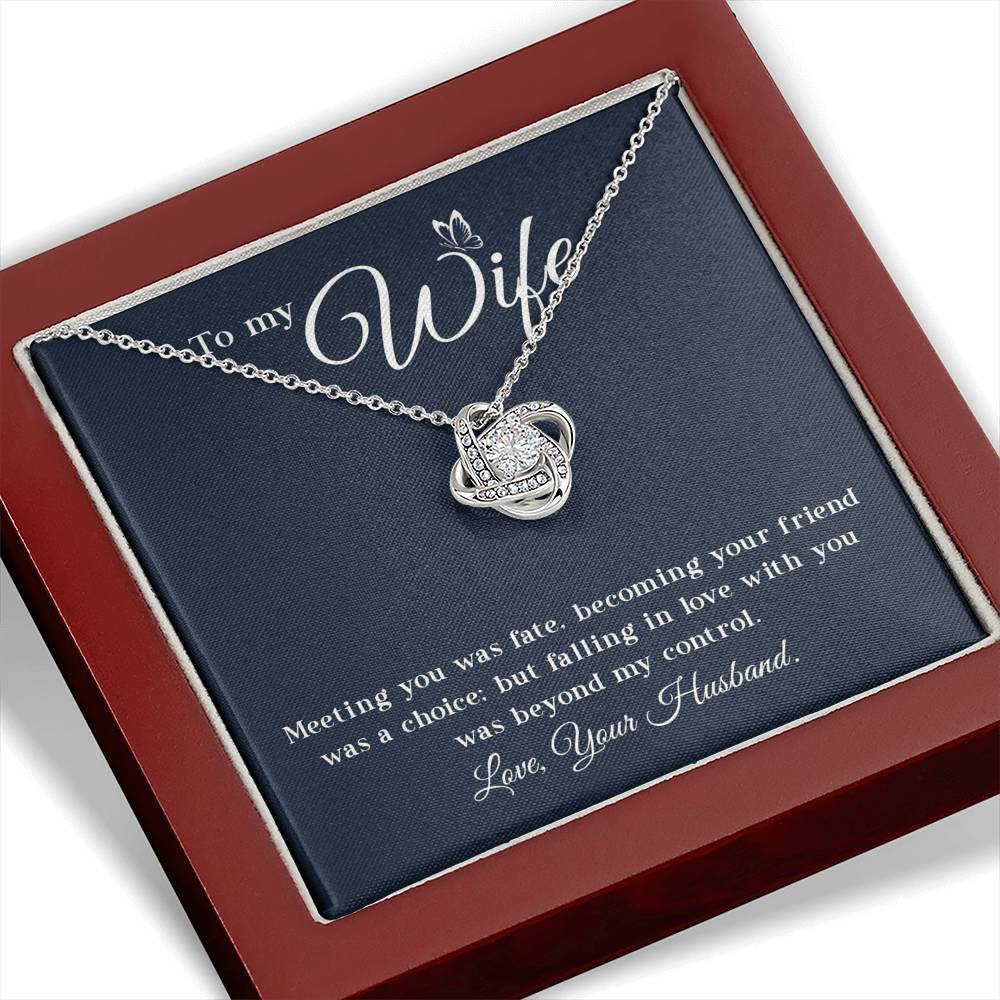 Gift for Wife from Husband, Love Knot Necklace To My Wife