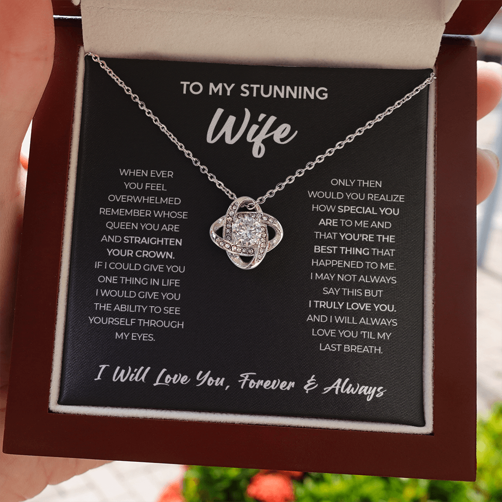 Wife - Forever & Always - Love Knot Necklace