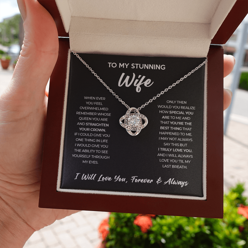 Wife - Forever & Always - Love Knot Necklace