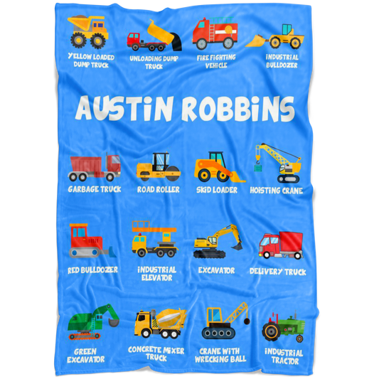 Austin Robbins Construction Blanket Blue