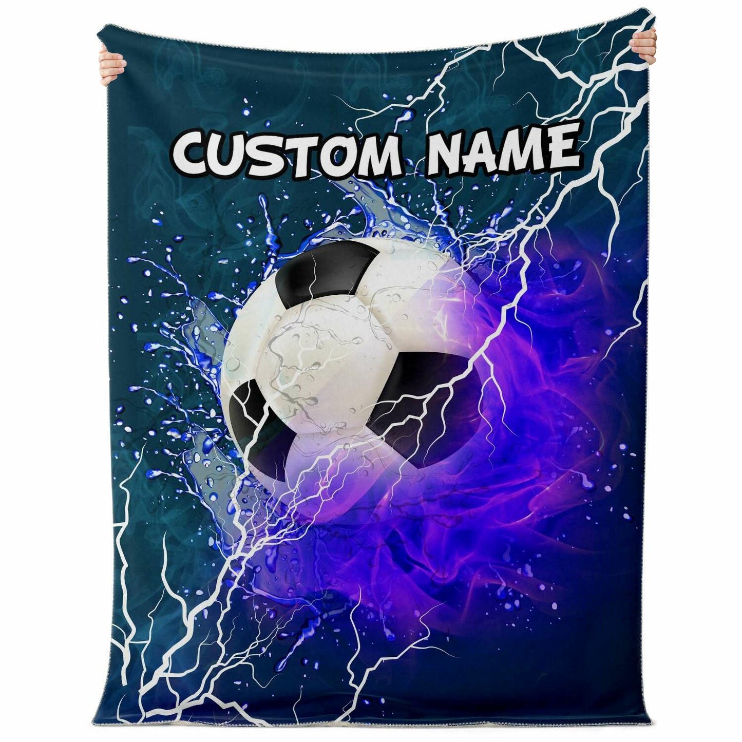 Personalized Name Soccer,Football Blanket, Custom Name Sports Blanket for Boys & Girls