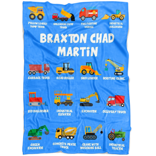 Braxton Chad Martin Construction Blanket Blue
