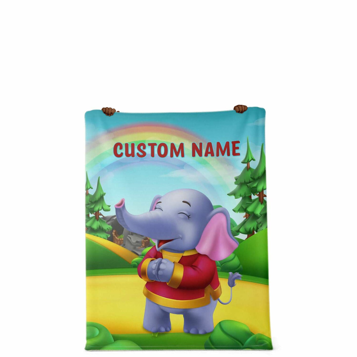Personalized Name Elephant, Animal Blanket for Kids, Custom Name Blanket for Boys & Girls
