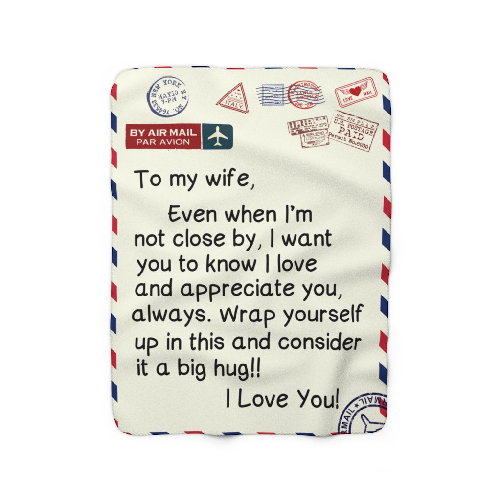 To My Wife Sherpa Fleece Blanket Gift from Husband