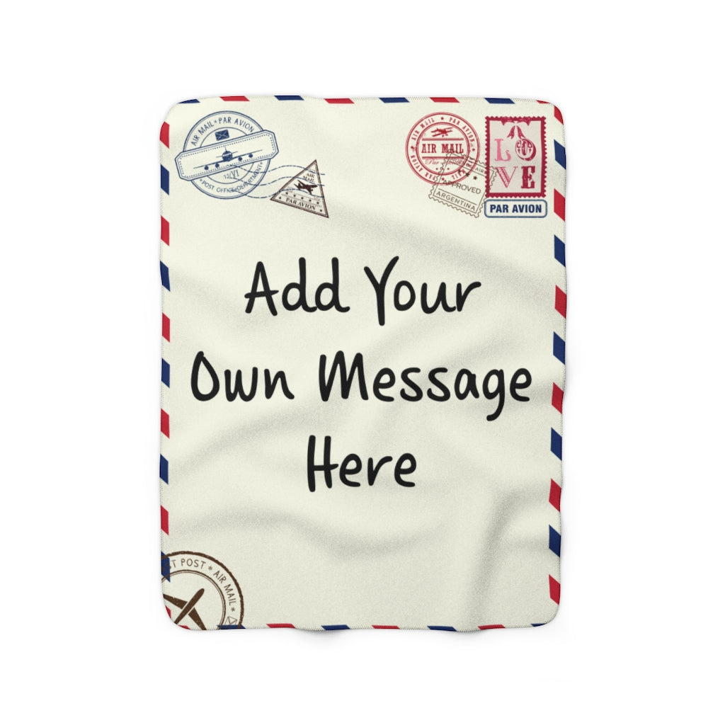Personalized, Custom Message Ultra Soft Sherpa Fleece Blanket, Thoughtful Gift