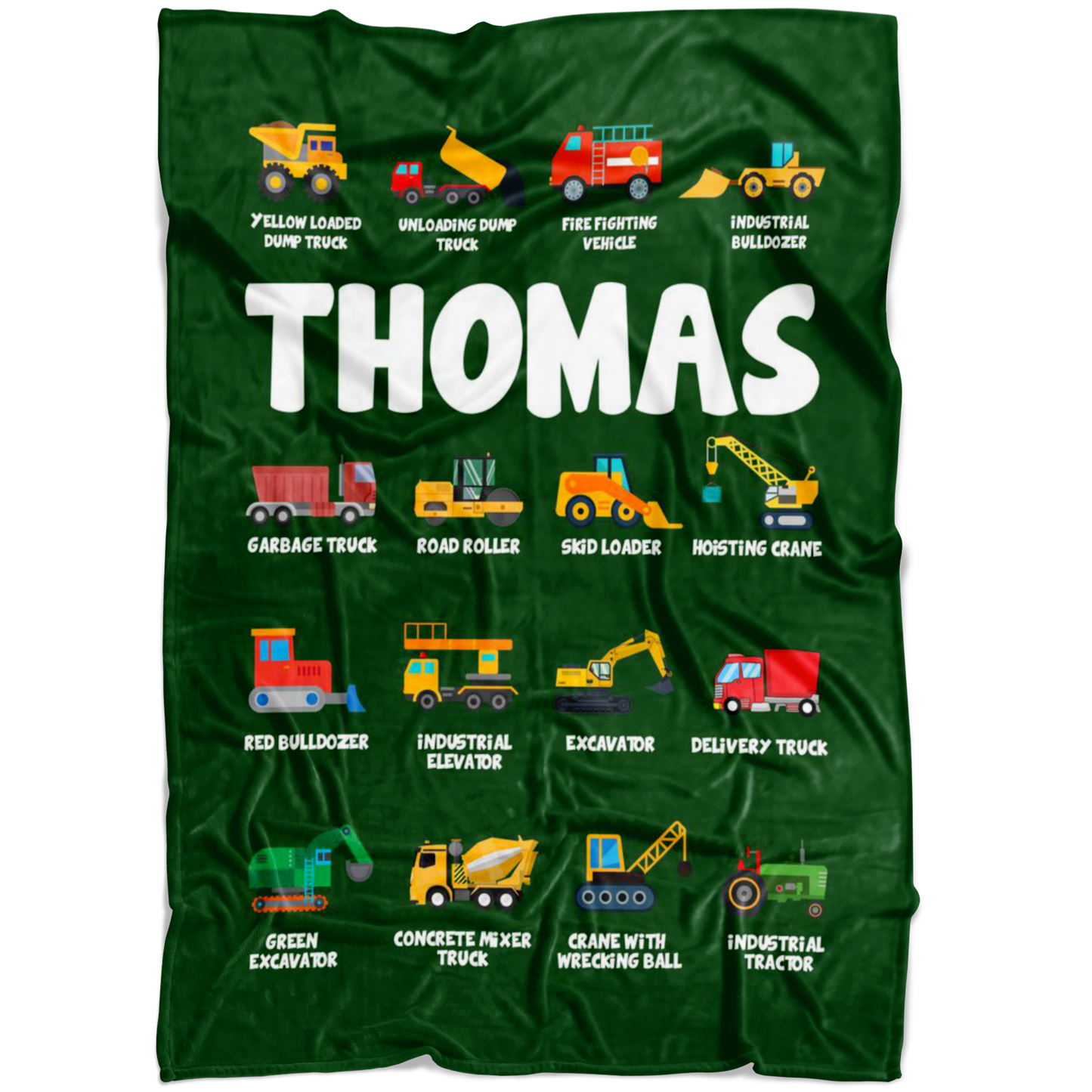 Thomas Construction Blanket Green