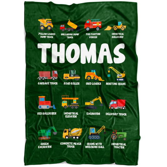 Thomas Construction Blanket Green