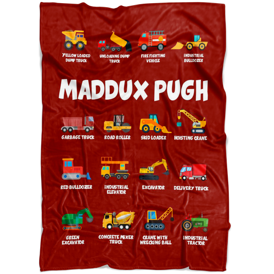 Maddux Pugh Construction Blanket Red