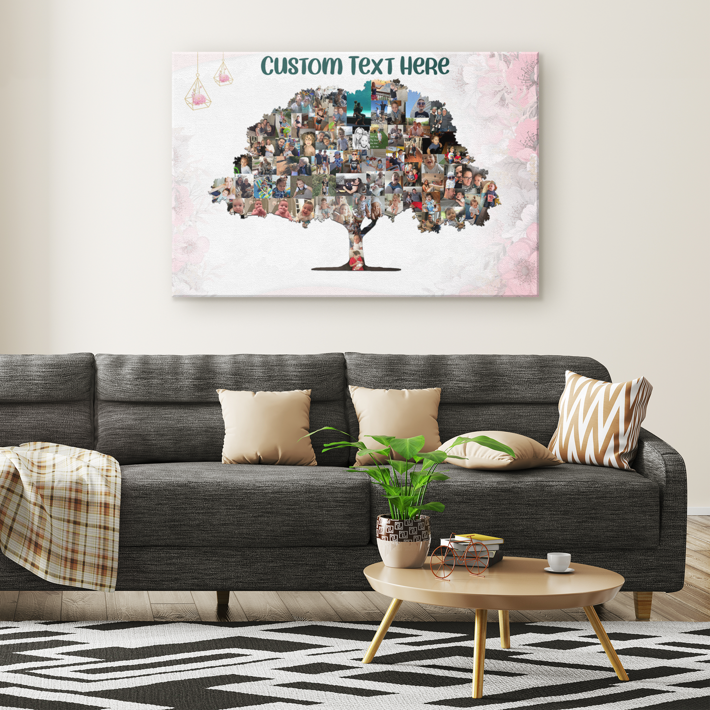 Family Tree Photo Collage Wall Art - Rose Flowers