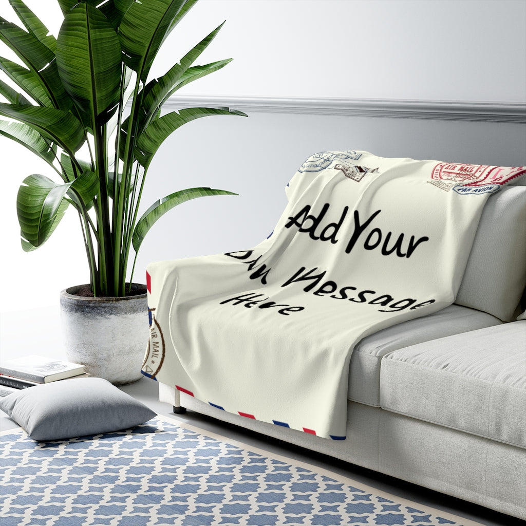 Personalized, Custom Message Ultra Soft Sherpa Fleece Blanket, Thoughtful Gift