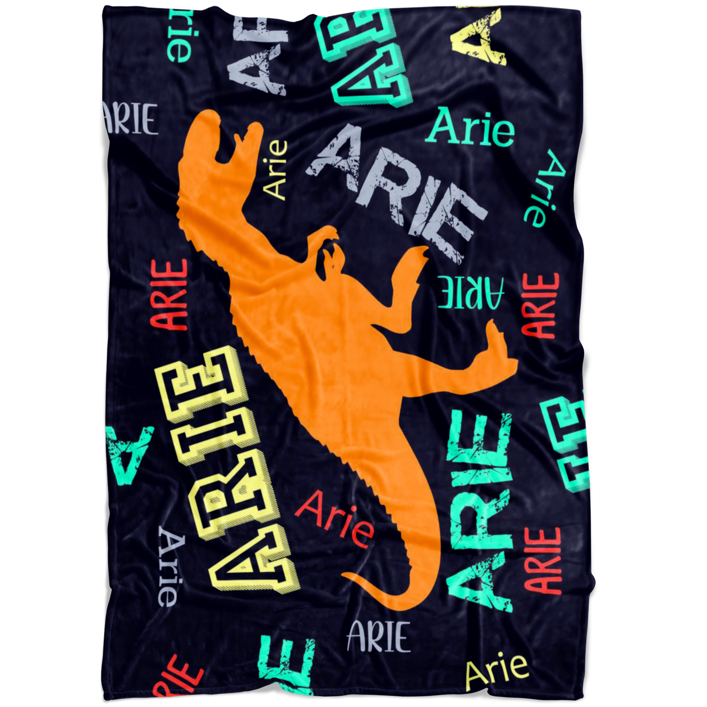 Dinosaurs T-Rex Personalized Name Blanket for Boys, Kids - ARIE