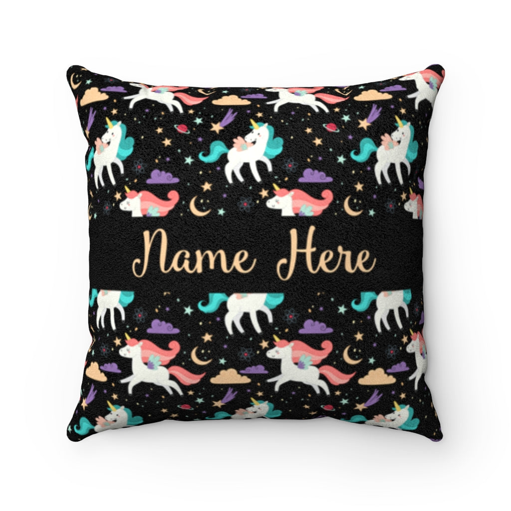 Personalized Name Unicorns Square Pillow