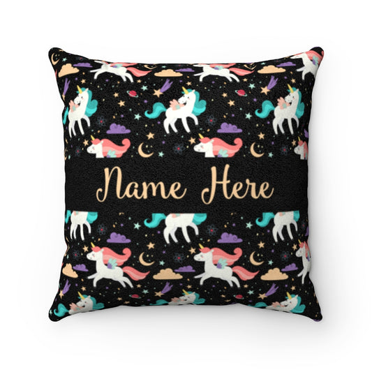 Personalized Name Unicorns Square Pillow