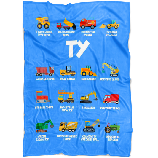 Ty Construction Blanket Blue