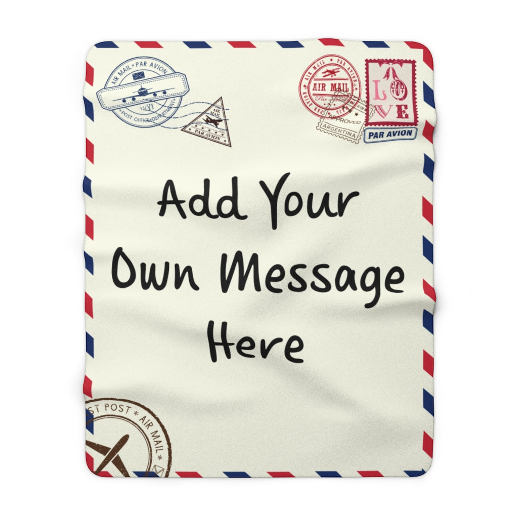 Personalized, Custom Message Ultra Soft Sherpa Fleece Blanket, Thoughtful Gift