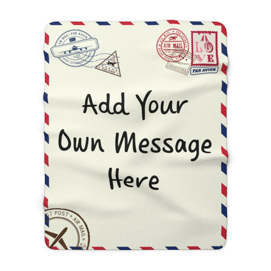 Personalized, Custom Message Ultra Soft Sherpa Fleece Blanket, Thoughtful Gift
