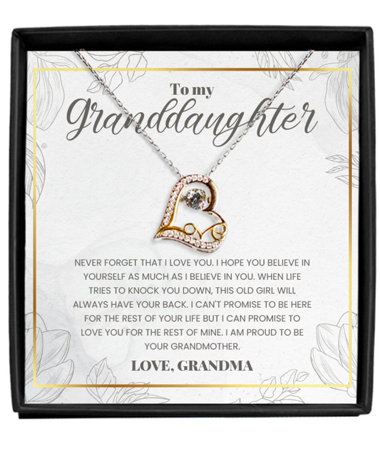 Granddaughter - Never Forget - Love Grandma - Love Dancing Necklace