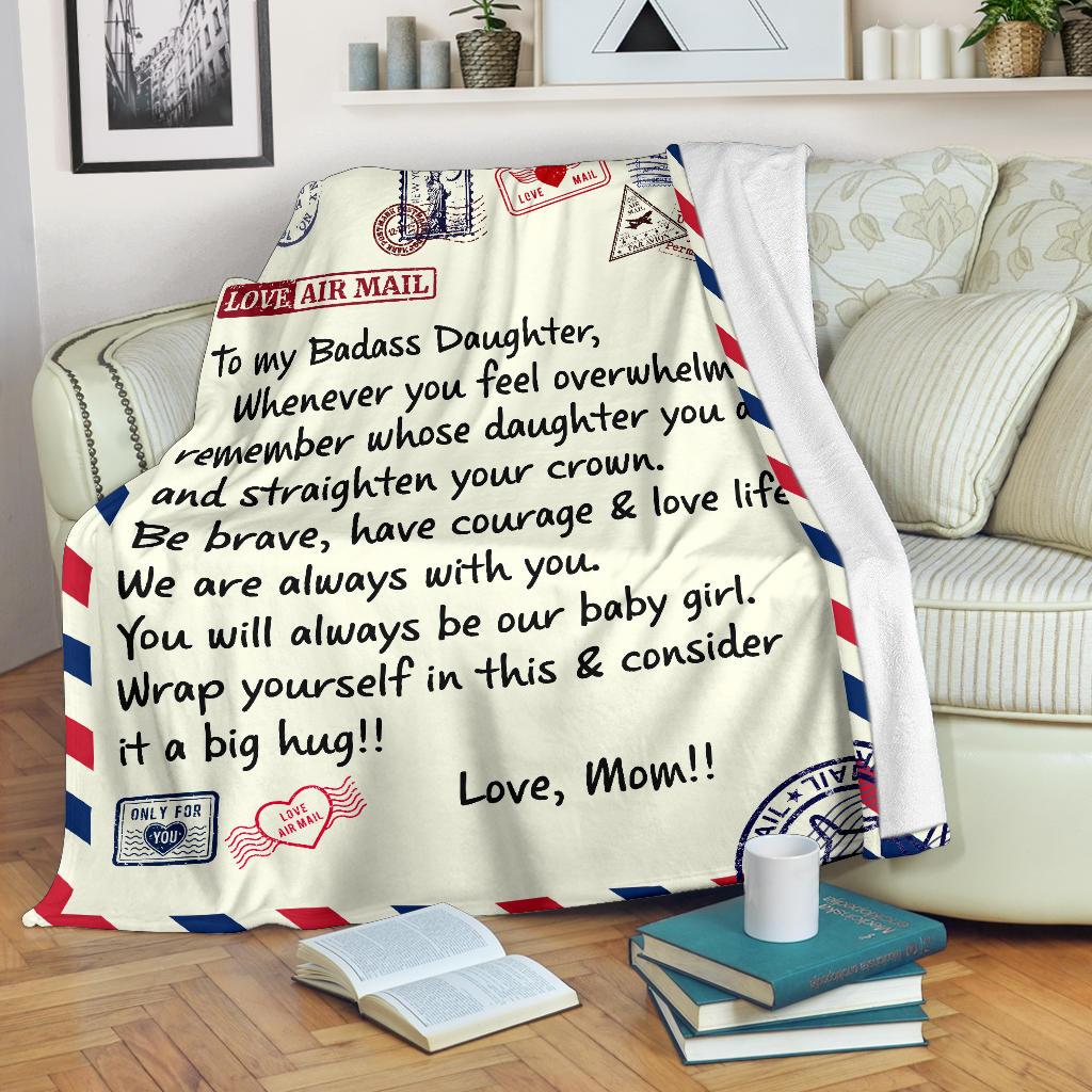 To My Badass Daughter Blanket Gift from Mother