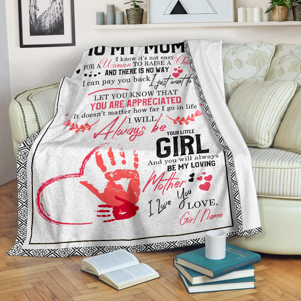 Personalized Gift Blanket for Mom, Mother from Daughter, Son, Little Girl - Thoughtful Gift