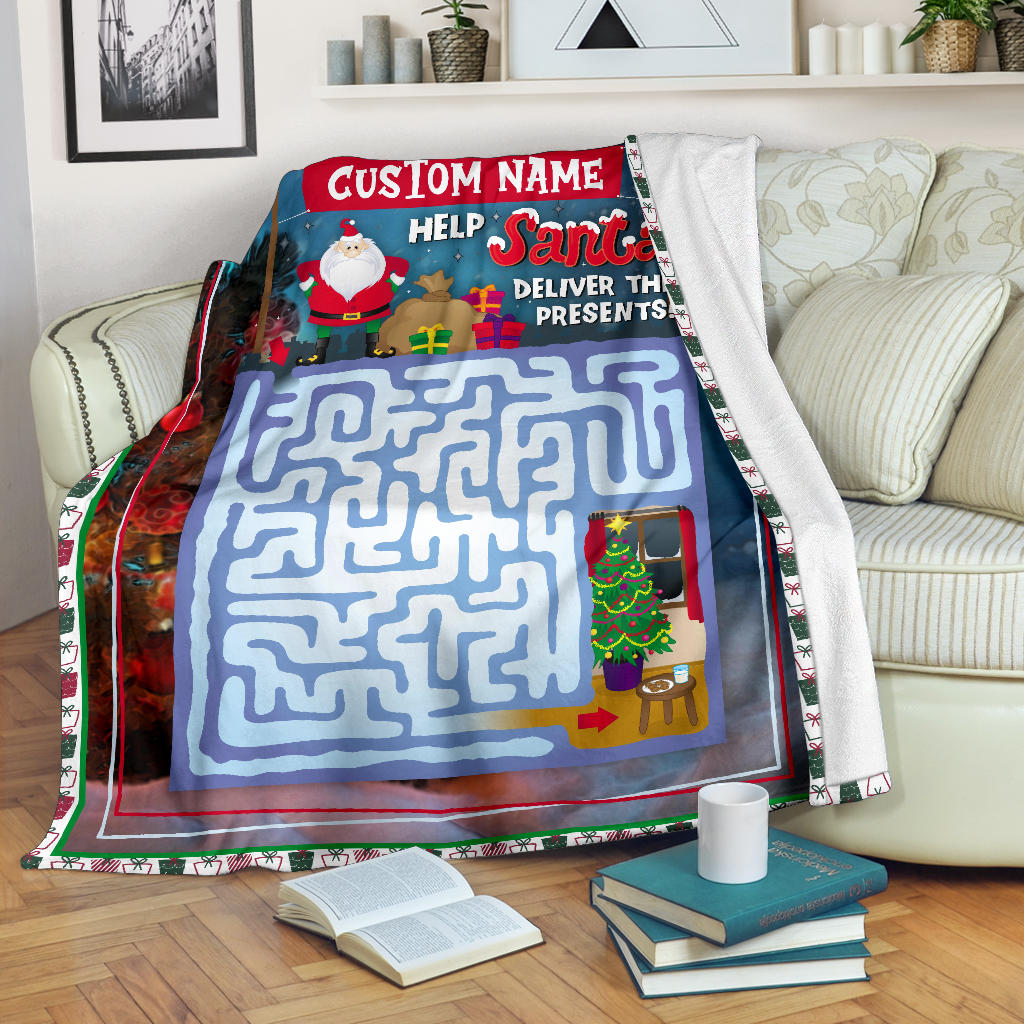 Personalized Name Educational, Game Blanket for Boys & Girl, Custom Christmas Blanket for Kids