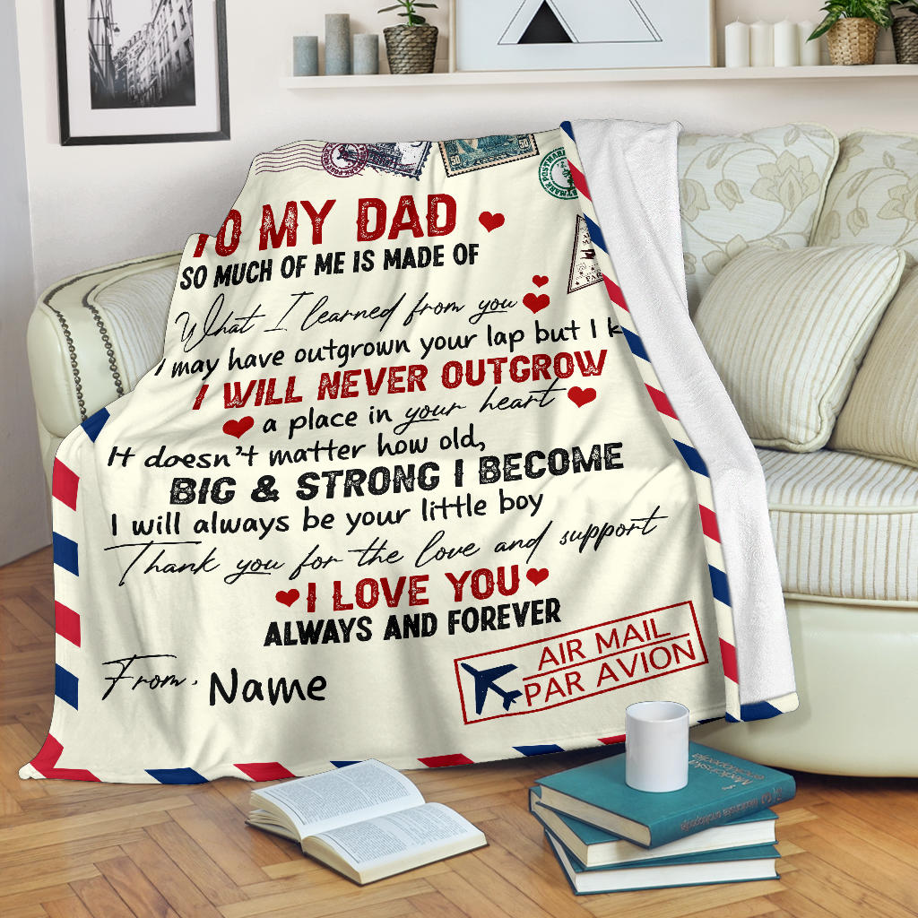 Personalized Blanket Gift for Dad from Son
