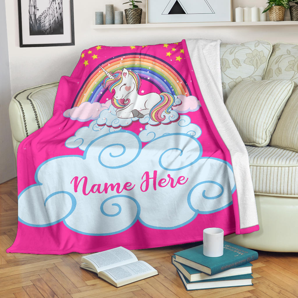 Personalized Name Magical Unicorn Blanket for Babies & Girls - Multistyle