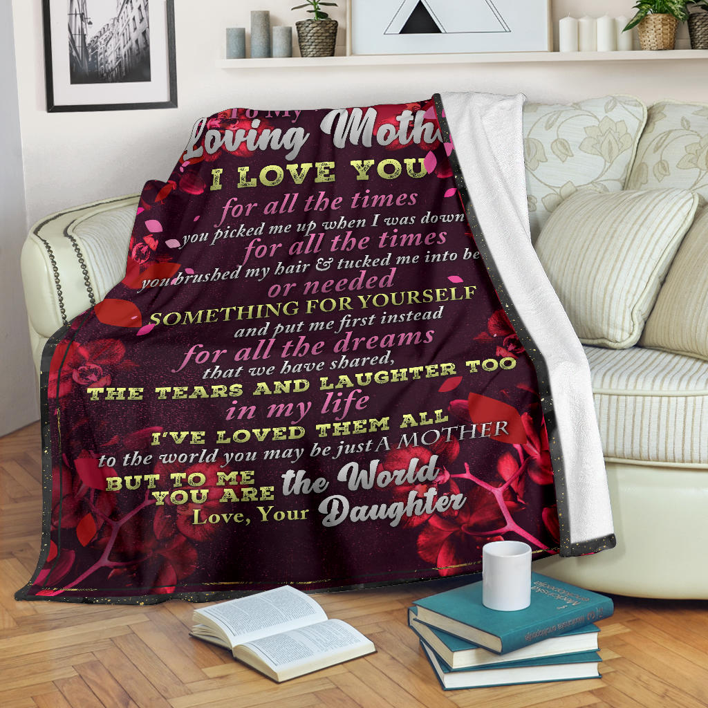 To My Loving Mother Blanket Gift from Daughter