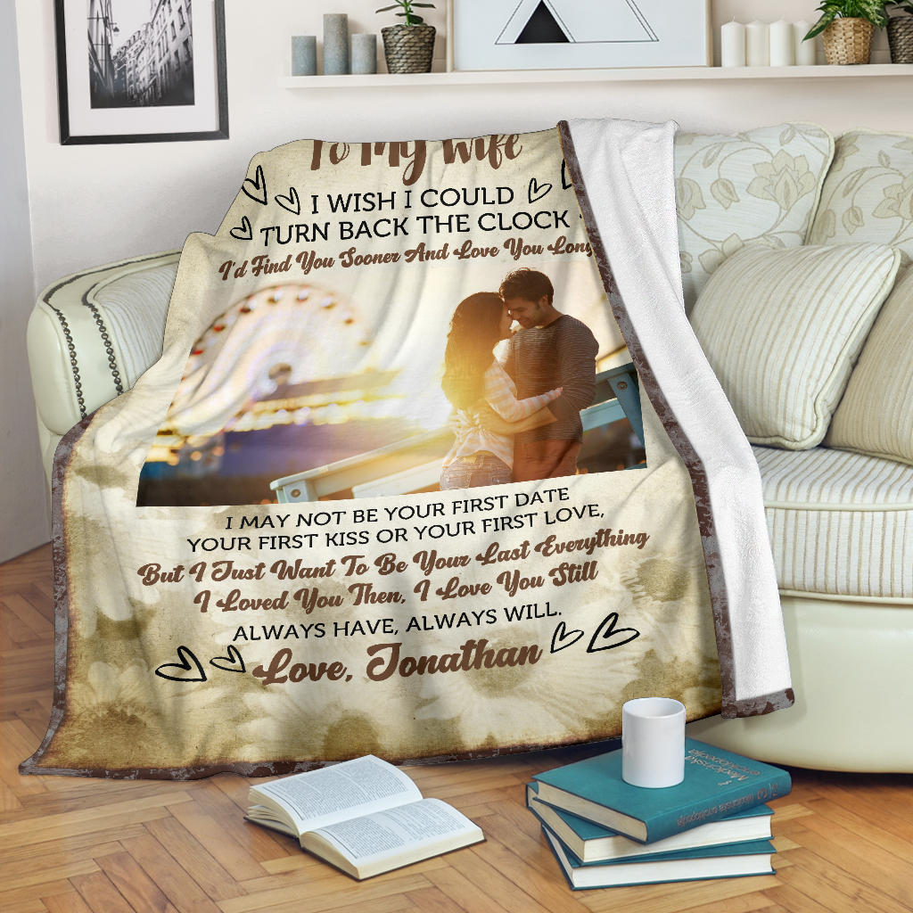 Personalized Blanket Gift for Wife from Husband with Photo Upload