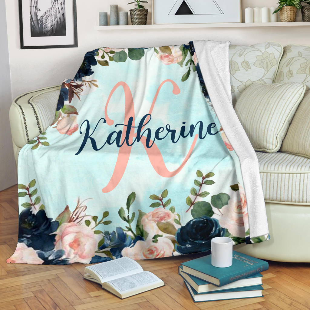 Personalized Name Baby & Girls Blanket with Roses