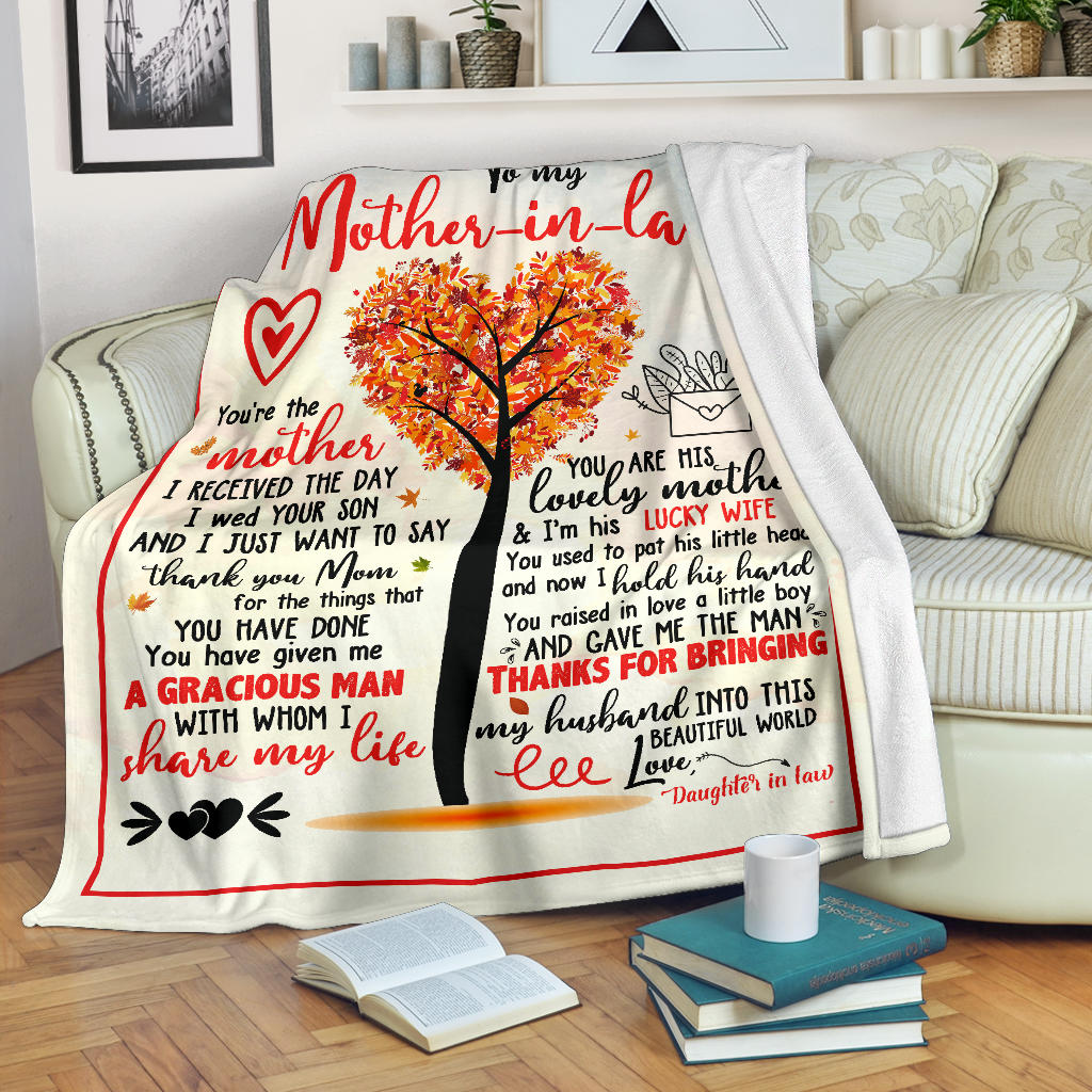 Personalized Blanket, Gift for Mother in Law from Daughter in Law