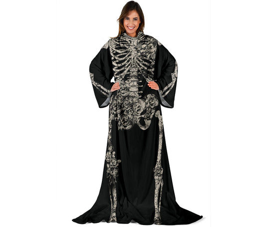 Halloween Skeleton Wearable Blanket