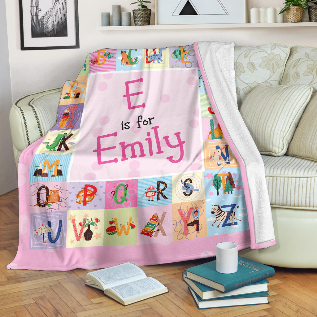 Personalized Name ABC Blanket for Babies & Girls
