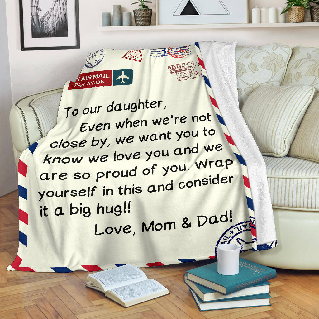 To Our Daughter Post Blanket Gift from Mom & Dad