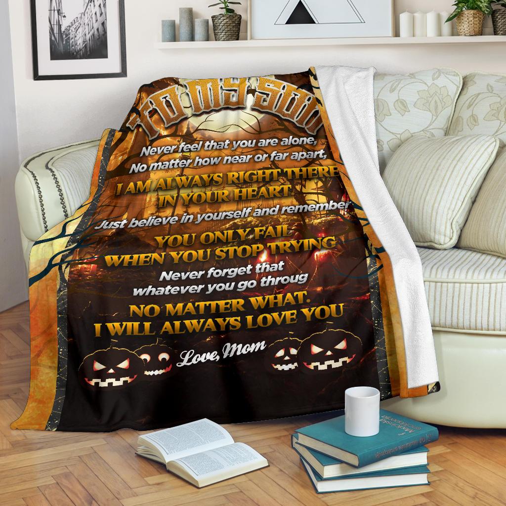 Halloween Blanket for a Son from Mother, Gift from Mother to Son