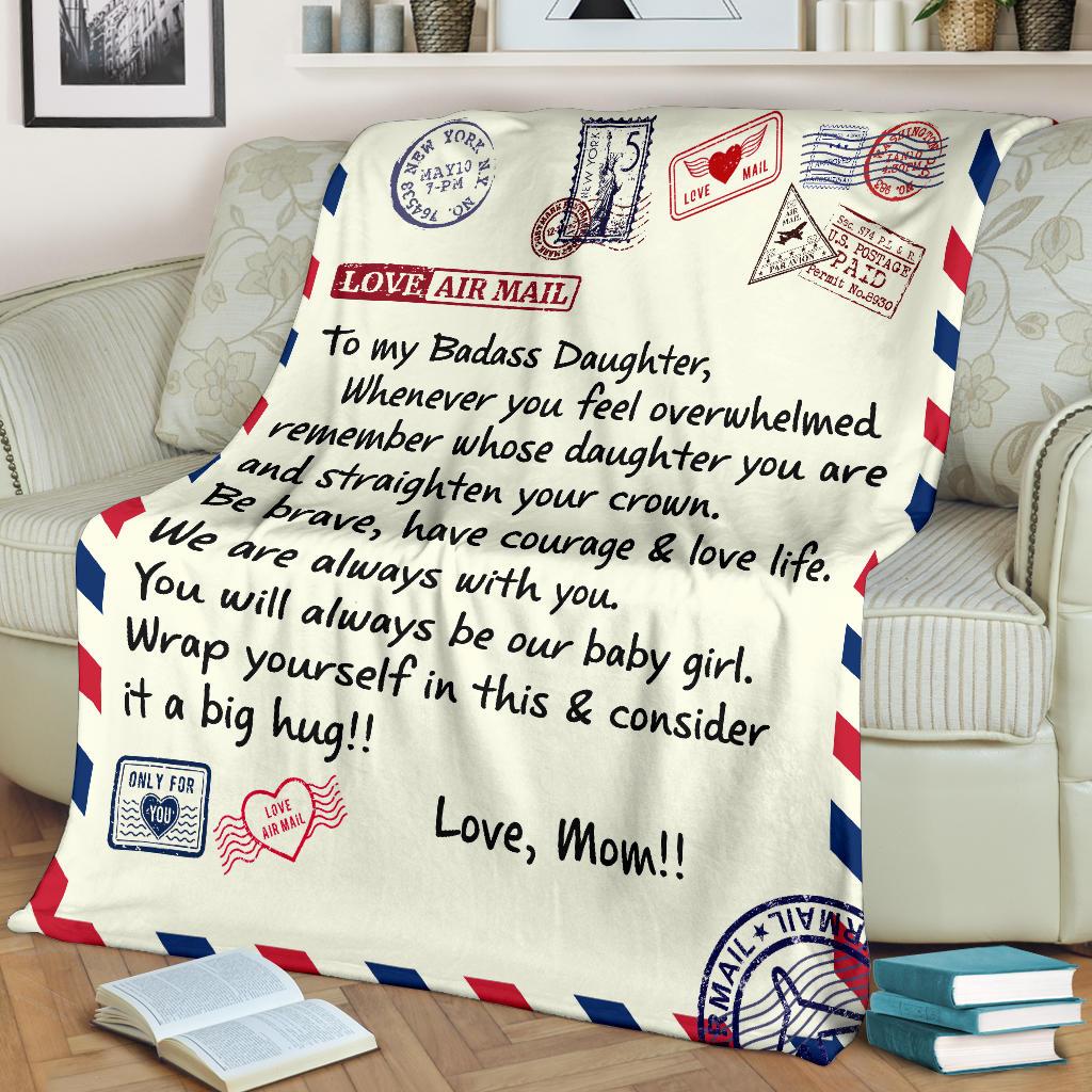 To My Badass Daughter Blanket Gift from Mother