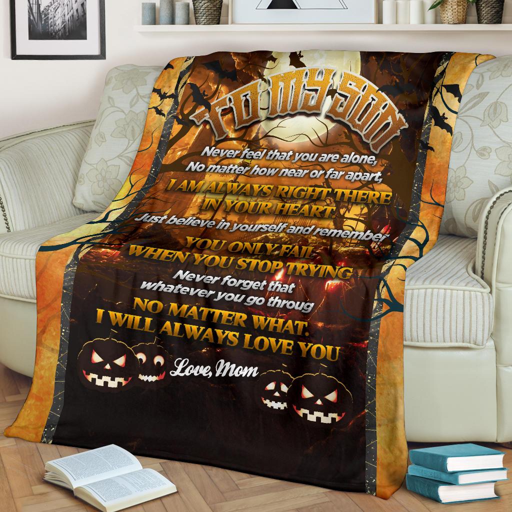 Halloween Blanket for a Son from Mother, Gift from Mother to Son