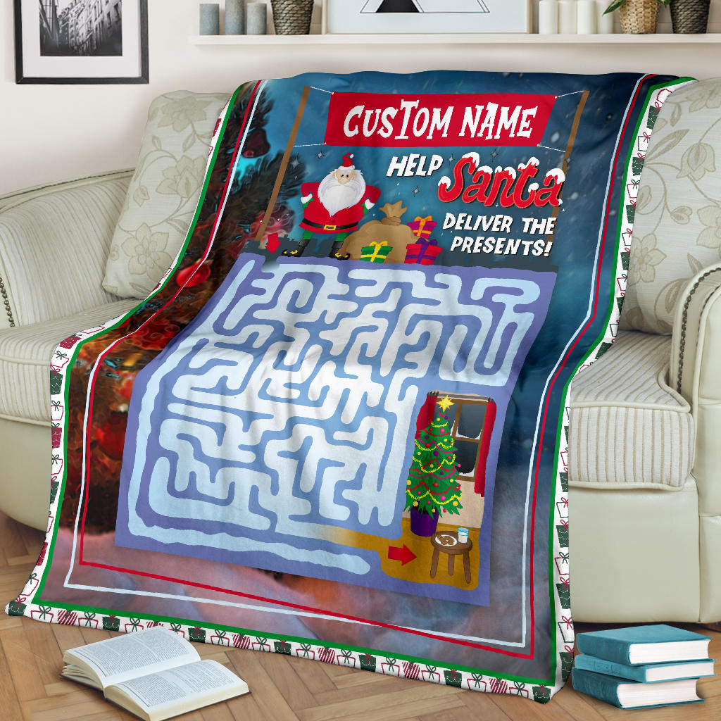 Personalized Name Educational, Game Blanket for Boys & Girl, Custom Christmas Blanket for Kids