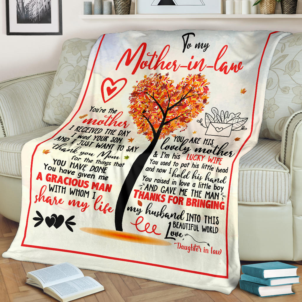 Personalized Blanket, Gift for Mother in Law from Daughter in Law