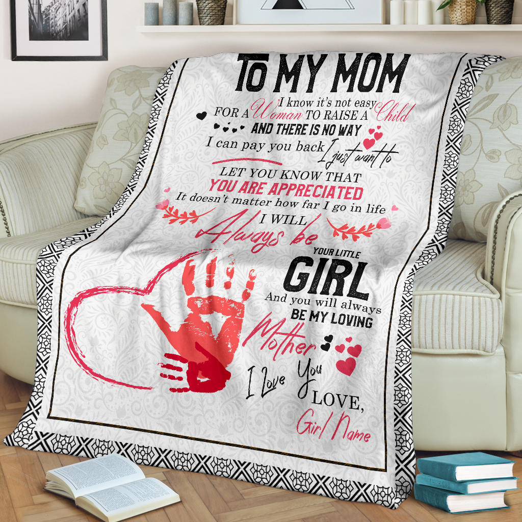Personalized Gift Blanket for Mom, Mother from Daughter, Son, Little Girl - Thoughtful Gift