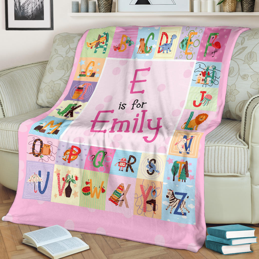Personalized Name ABC Blanket for Babies & Girls