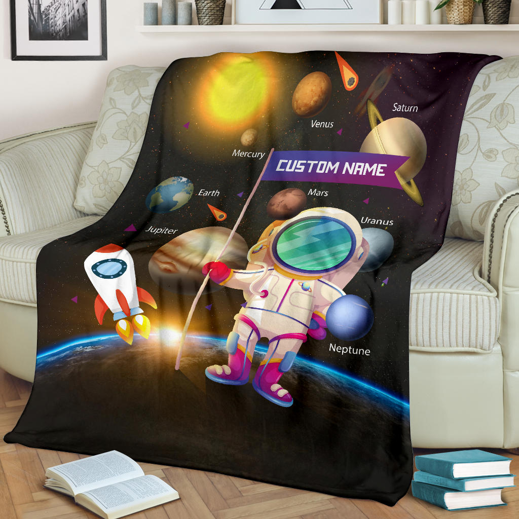Personalized Name Solar System, Planets Blanket