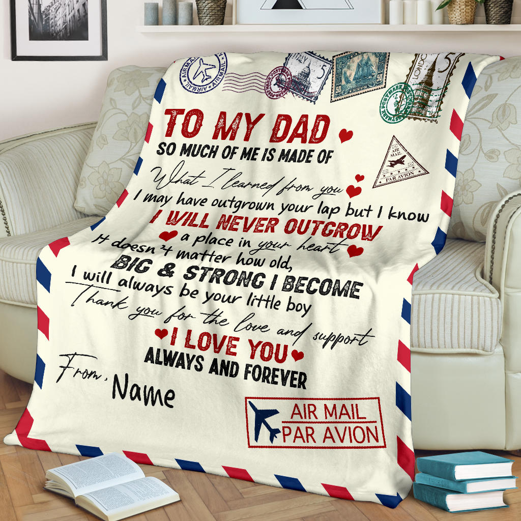 Personalized Blanket Gift for Dad from Son