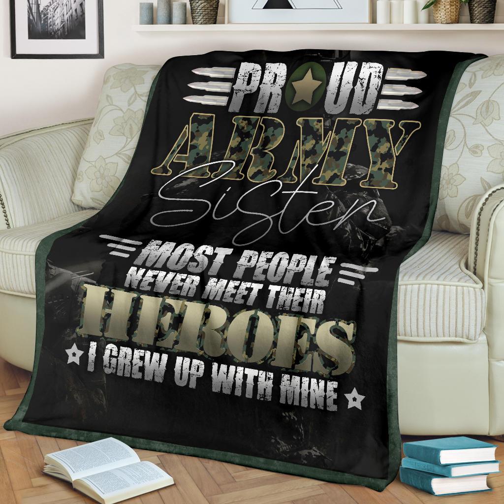 Veterans Day Gift, Proud Army Sister Blanket