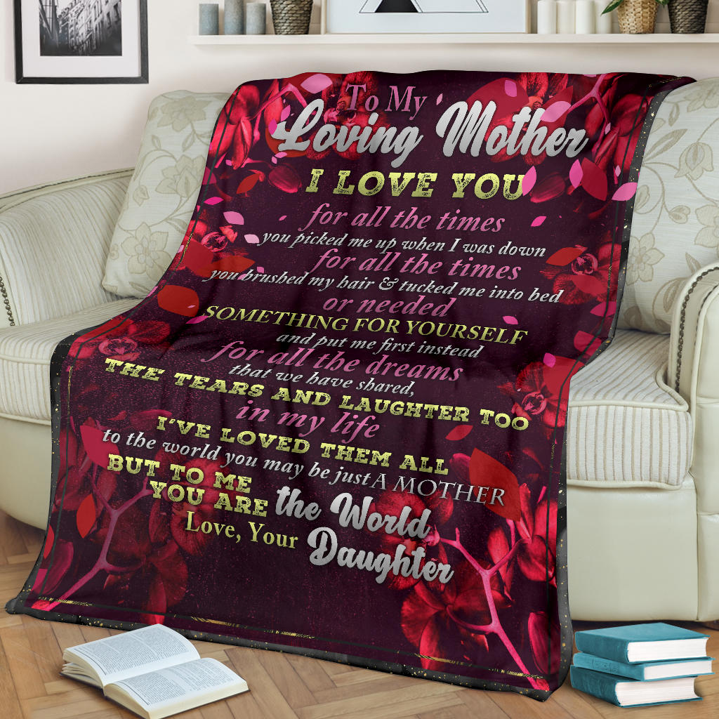 To My Loving Mother Blanket Gift from Daughter
