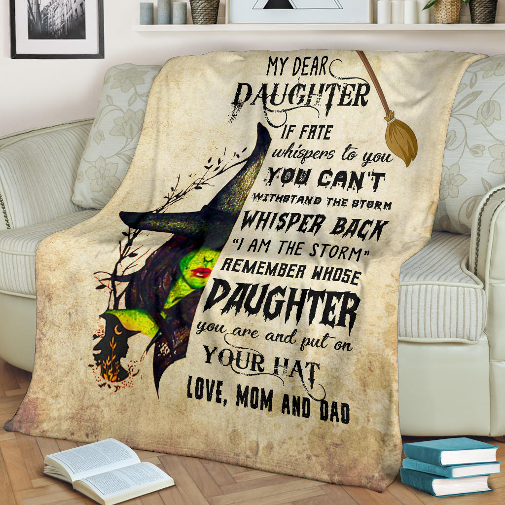 My Dear Daughter, Premium Fleece Blanket Gift from Mom & Dad to Daughter