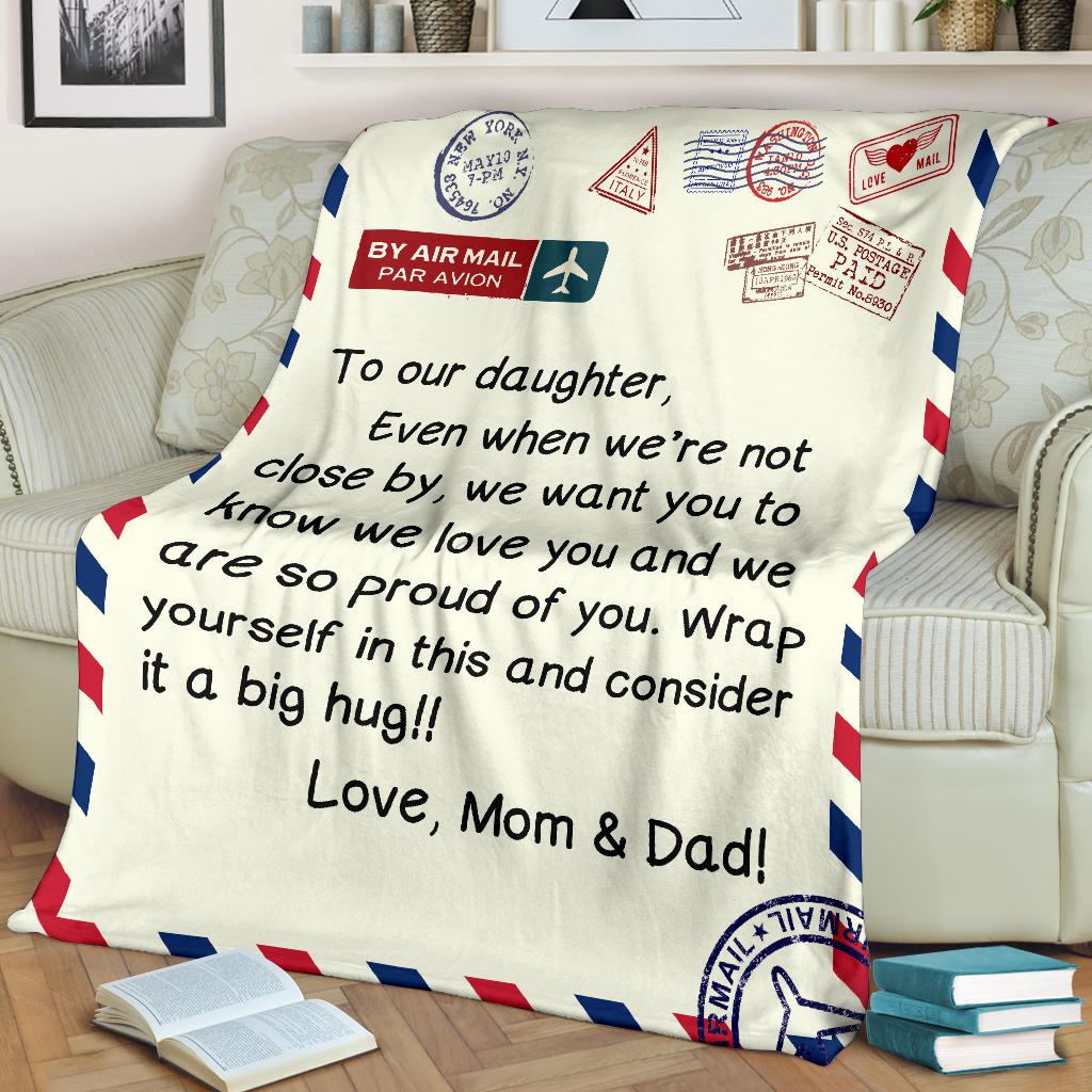 To Our Daughter Post Blanket Gift from Mom & Dad