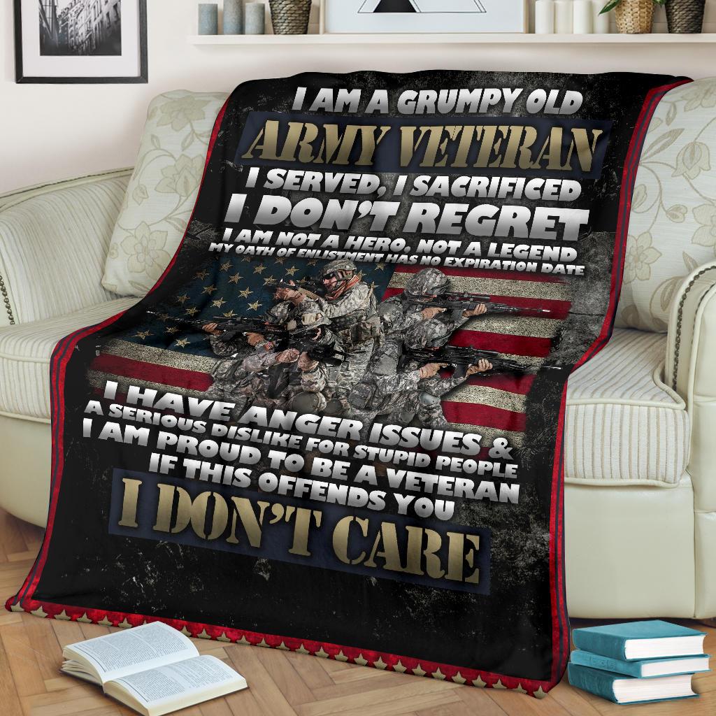 Veterans Day Gift, Army Veteran Blanket, Veterans Saying Blanket