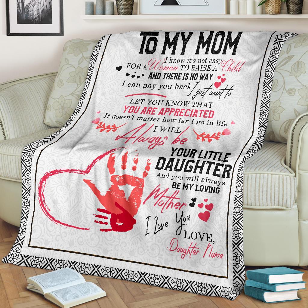 Personalized Gift Blanket for Mom, Mother from Daughter, Son, Little Girl - Thoughtful Gift